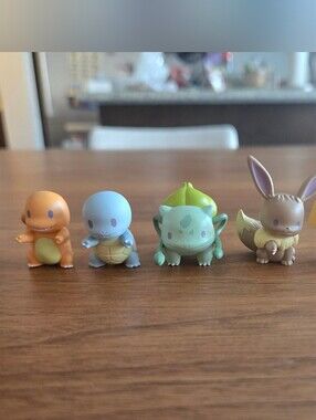 Pokemon Mini Figure Set - Bulbasaur, Charmander, Squirtle, Eevee, Pikachu
